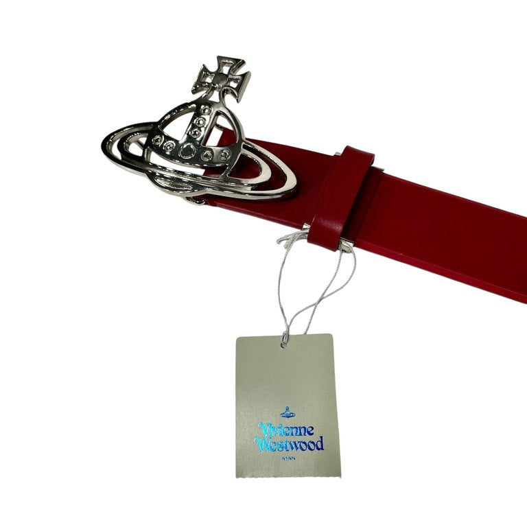 Vivienne Westwood MAN オーブバックルスタッズレザーベルト 未使用タグ付き 赤 レッド ヴィヴィアンウエストウッド マン メンズ