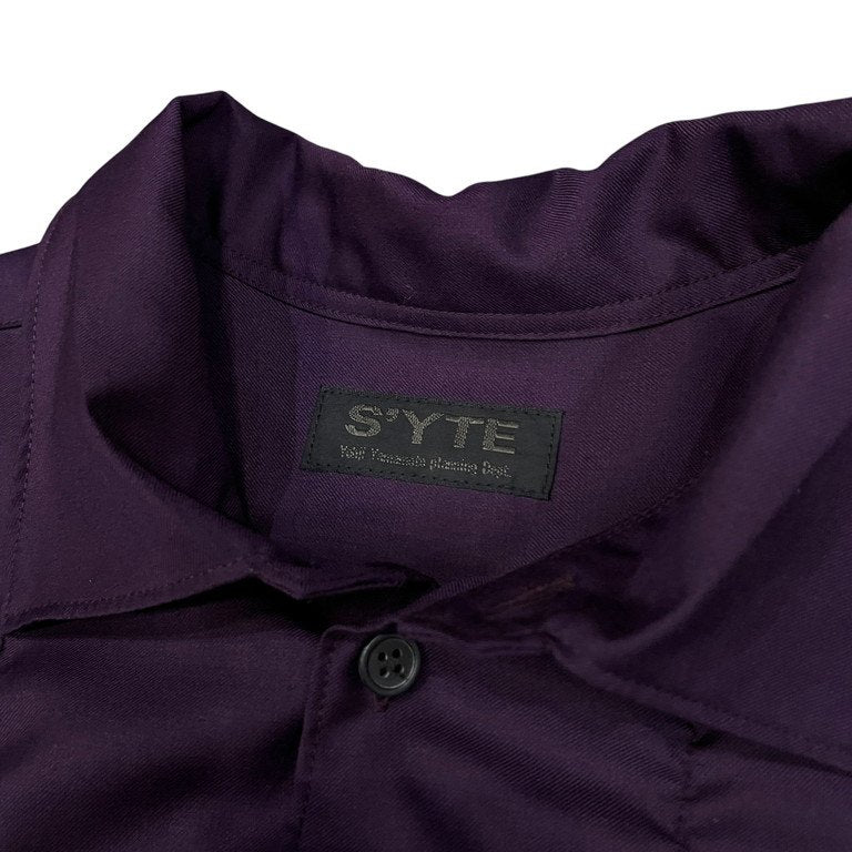 S'YTE Yohji Yamamoto 23AW PE/RY CLEAR TWILL SHIRRING DESIGN SHIRT ポリエステルレーヨンギャバジンシャーリングシャツ ギャザー ブラウス トップス サイト ヨウジヤマモト メンズ レディース ユニセックス