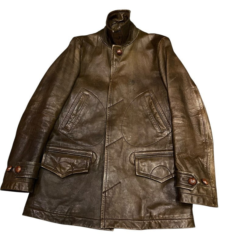 NUMBER NINE 08AW ラムレザーシルクライニングカーコート ジャケット ブルゾン アウター Archive MY OWN PRIVATE PORTLAND ポートランド期 ナンバーナイン メンズ