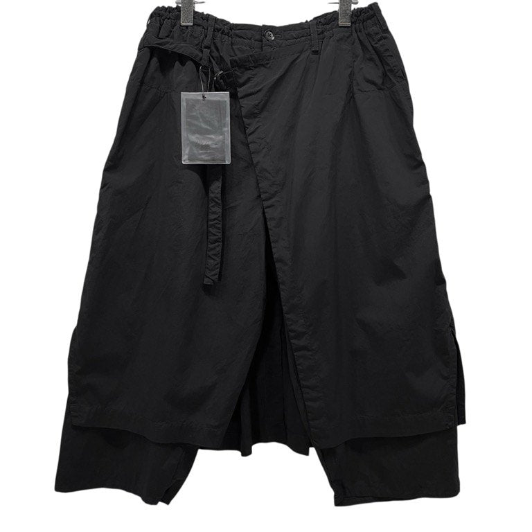 Yohji Yamamoto Pour Homme 19SS PA-製品染めPEタフタ A-ラップパンツシワ加工 ポリステルタフタ製品染め皺加工ラップパンツ クロップド ハーフ ボトムス 定価73,440円 ヨウジヤマモトプールオム メンズ