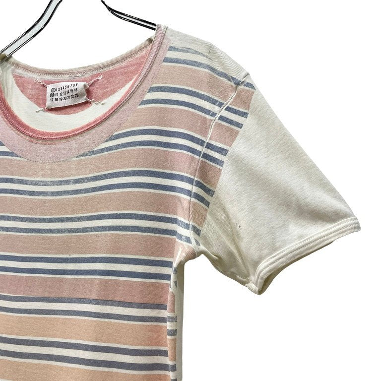 Maison Martin Margiela 0 10 転写ボーダープリントクルーネックTシャツ カットソー Tee T-shirt Archive 90s 00s 本人期 Artisanal アーティザナル トップス メゾンマルタンマルジェラ メンズ