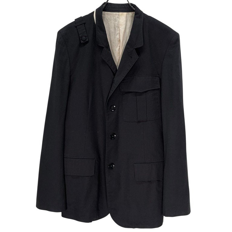 REGULATION Yohji Yamamoto MEN 14SS フロント切替ショルダーストラップ4Bテーラードジャケット ブレザー スタンドカラー ブルゾン コート アウター レギュレーション ヨウジヤマモト メン メンズ