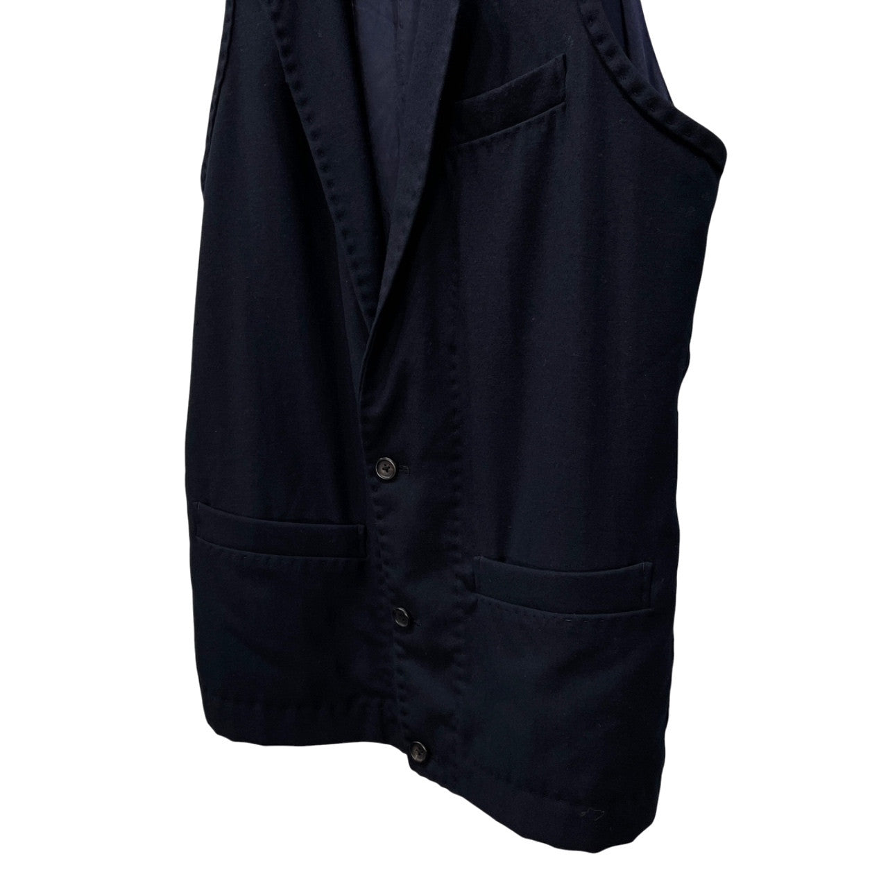 Yohji Yamamoto Pour Homme 94AW ウールハンドステッチスクエアカットロングベスト Archive 90s マリオネット期 ジレ トップス ノースリーブ ジャケット ブルゾン コート アウター ヨウジヤマモトプールオム メンズ