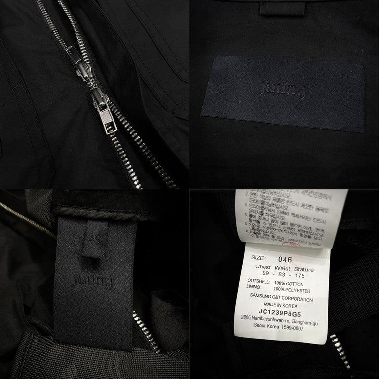 Juun.J 21AW コットンブロードオーバーサイズジップアップジャンプスーツ つなぎ オールインワン ジャケット ブルゾン コート カーゴハーフパンツ ミリタリー