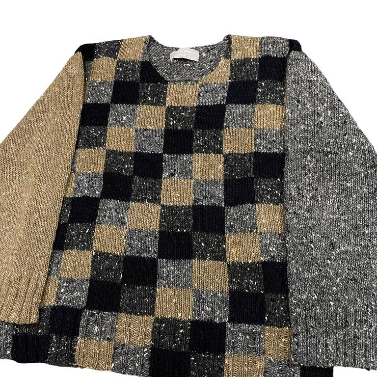COMME des GARCONS HOMME 97AW ブロックチェック切替ミドルゲージウールニットセーター Archive 90s 田中オム 田中啓一 トップス コムデギャルソンオム メンズ