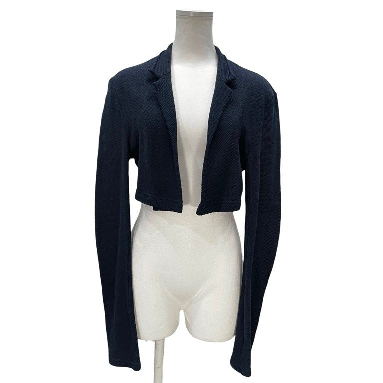 Y's コットンパイルボタンレスショートジャケット ブルゾン コート アウター Yohji Yamamoto Femme ヨウジヤマモトファム ワイズ レディース