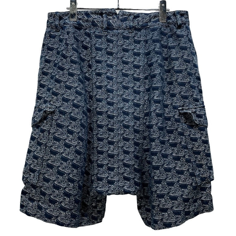 Vivienne Westwood MAN 21SS オーブ柄ジャカードデニムサルエルカーゴハーフパンツ ショート ショーツ ボトムス 総柄 ヴィヴィアンウエストウッド マン メンズ