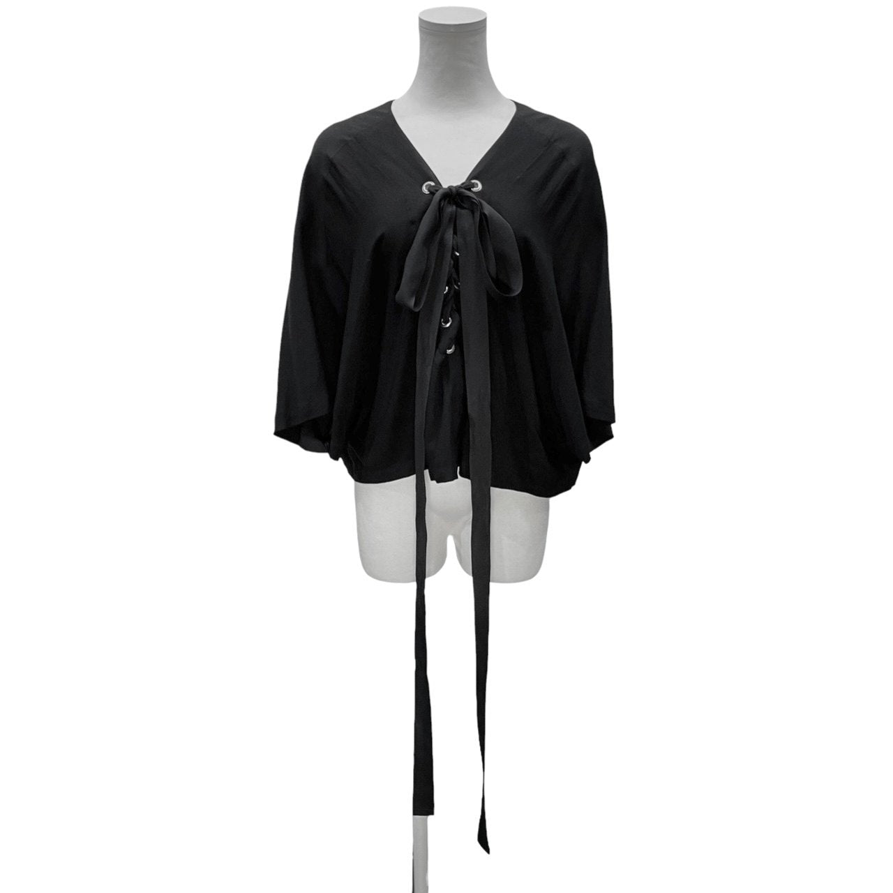 LIMI feu 16SS レーヨンキュプラレースアップドルマンブラウス トップス シャツ Yohji Yamamoto Femme リミフゥ ヨウジヤマモト レディース