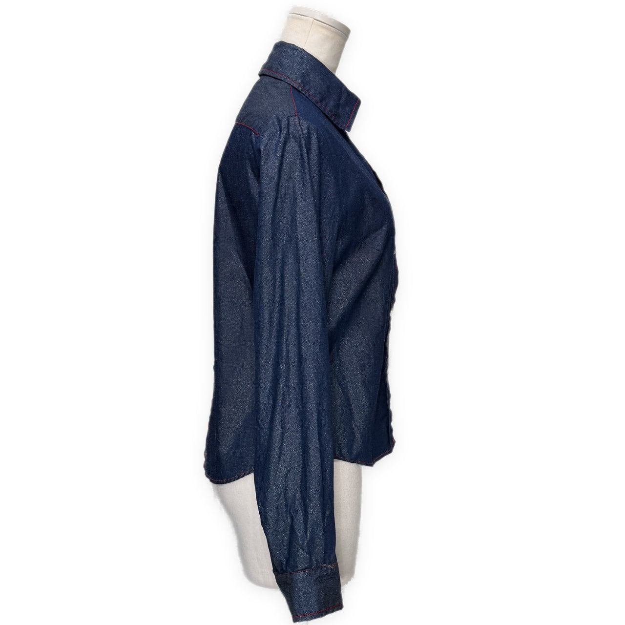 Vivienne Westwood MILAN ラメ混紡赤ステッチシャツ ブラウス トップス Archive 90s ヴィヴィアンウエストウッド レディース