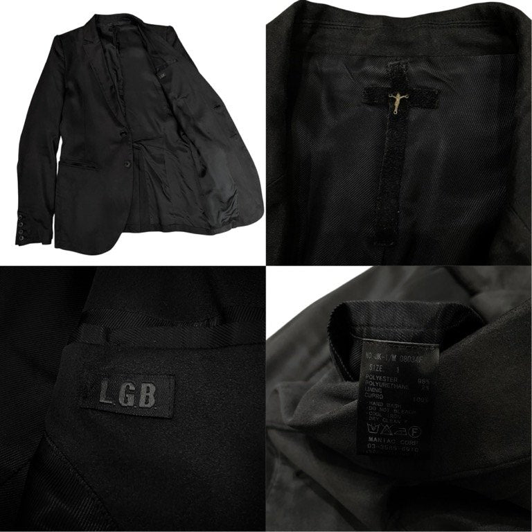 L.G.B. ピーチスキン袖裏ストライプ2Bテーラードジャケット ブレザー ブルゾン コート アウター ルグランブルー メンズ