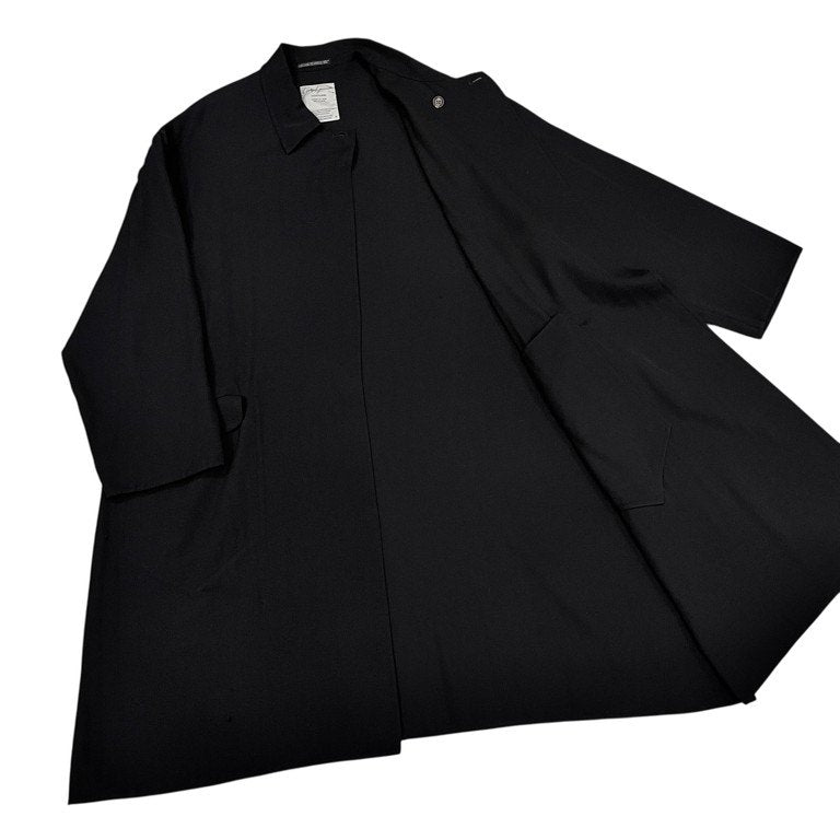 Yohji Yamamoto Pour Homme ウールボタンレスロングコート Archive 80s 90s 初期 希少 丸文字ロゴ ジャケット ブルゾン アウター ヨウジヤマモトプールオム メンズ