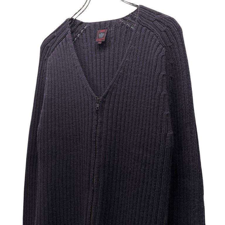 Jean Paul GAULTIER CLASSIQUE 96AW ウールリブ編みノーカラージップアップニットカーディガン Archive 90s JPG トップス ジャンポールゴルチエ ゴルチェ メンズ