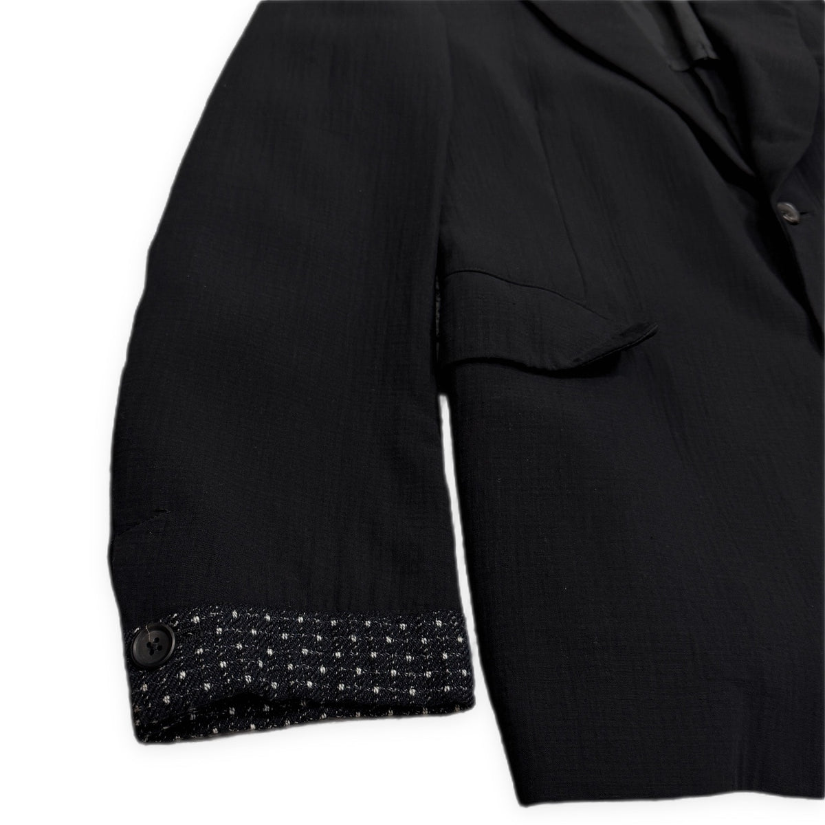 Yohji Yamamoto Pour Homme 95SS ウールこぎん刺しセットアップスーツ テーラードジャケット スラックス パンツ ボトムス コート アウター Archive 90s 刺し子 小巾 ヨウジヤマモトプールオム メンズ