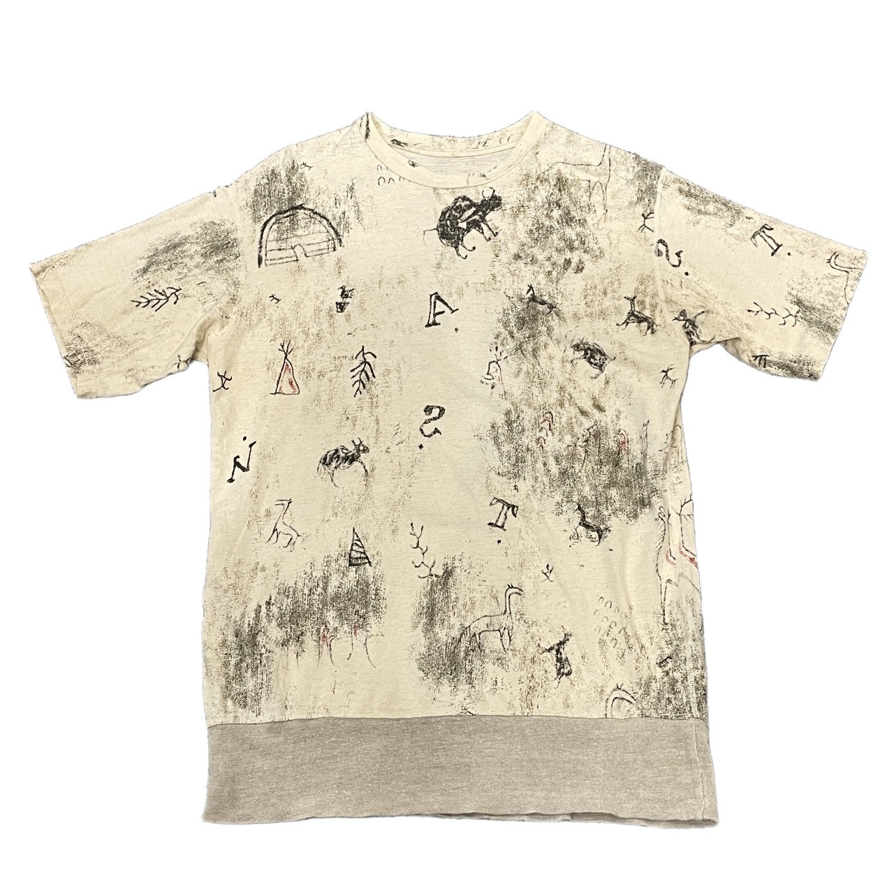 KAPITAL コットンヘンプ天竺アートプリントTシャツ カットソー Tee T-shirt トップス 半袖 リブ 総柄 Archive 初期 キャピタル メンズ レディース ユニセックス