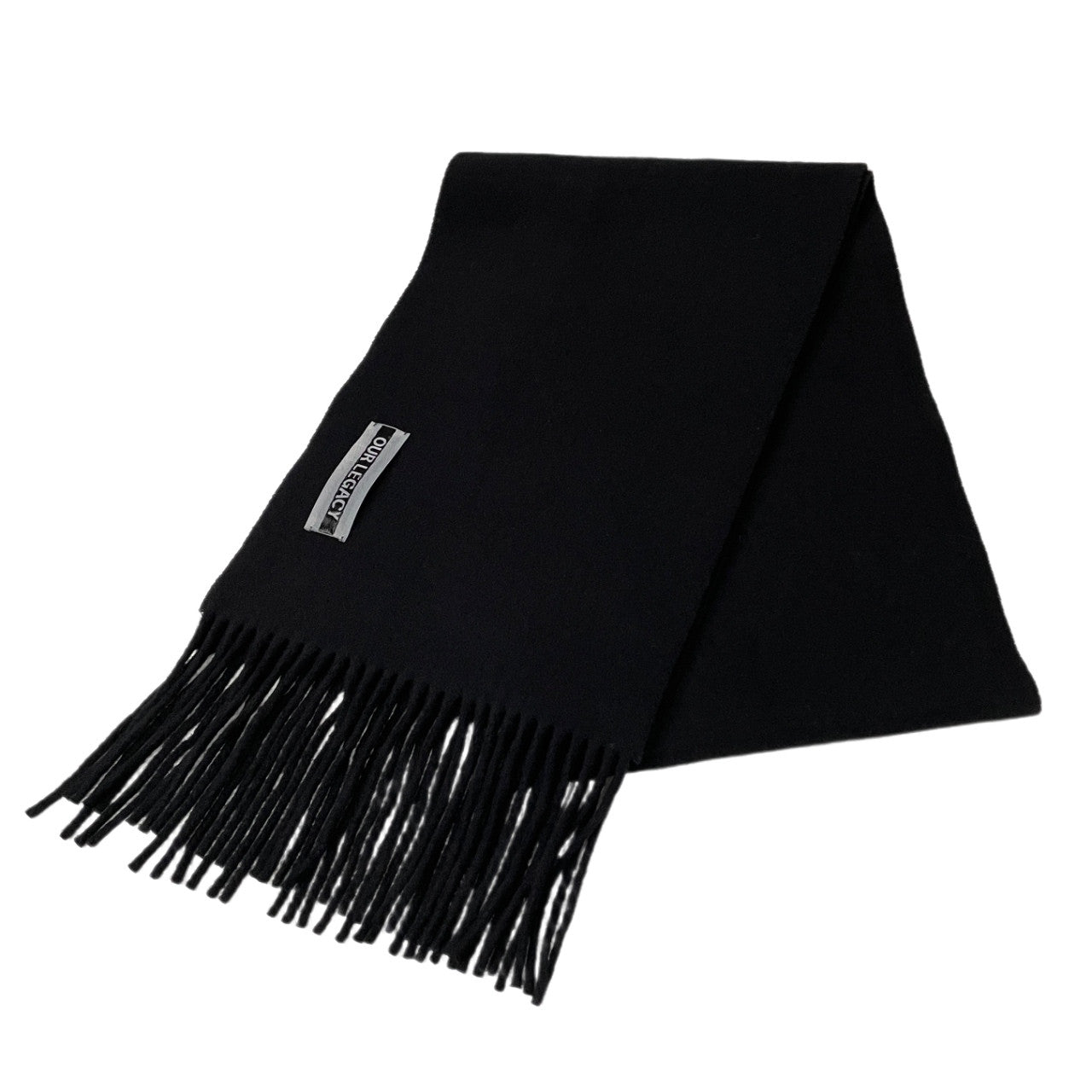 OUR LEGACY 24AW BLACK DOUBLE WOOL ESTATE SCARF ウールフリンジ大判マフラー スカーフ ストール 服飾小物 雑貨 定価39,600円 アワーレガシー メンズ レディース ユニセックス