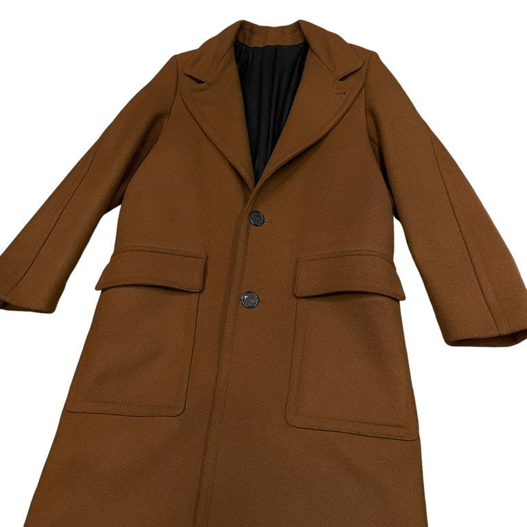 AMI Alexandre Mattiussi 17AW ウール2Bロングコート チェスター ジャケット ブルゾン アウター H17M300.218 282 TABAC アミアレクサンドルマテュッシ メンズ