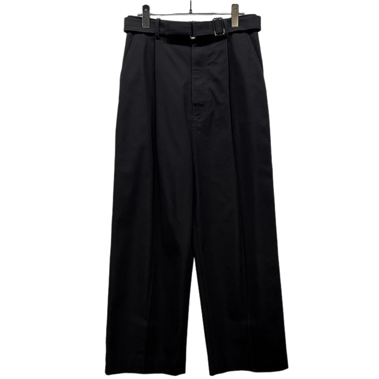 LOEWE Wide-Cut Belted Low-Crotch Trousers コットンギャバジンワイドカットロークロッチベルテッドパンツ サルエル トラウザーズ ペインター ボトムス スラックス ベルト ロエベ メンズ