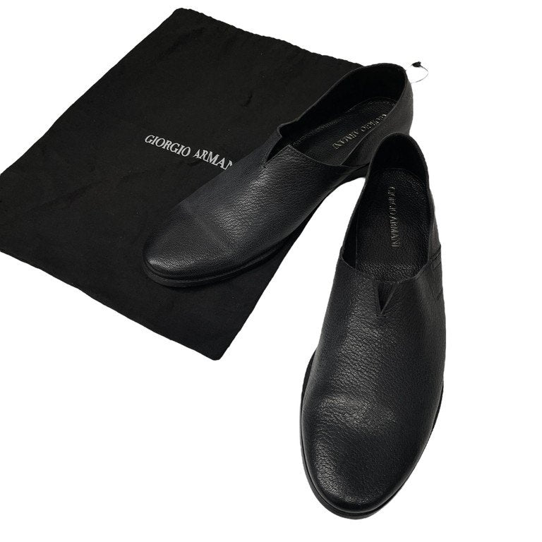 GIORGIO ARMANI グレインレザースリッポンシューズ ドライビング 短靴 ブーツ ローファー クツ ジョルジオアルマーニ メンズ
