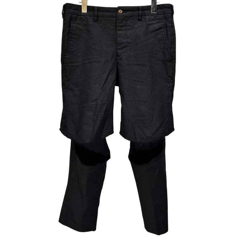 COMME des GARCONS HOMME PLUS 16SS ポリエステル縮絨ブロークンカッティングパンツ スラックス トラウザーズ Broken Tailoring ブロークンテーラリング期 Archive ダメージ ポリ縮 スラッシュ コムデギャルソンオムプリュス