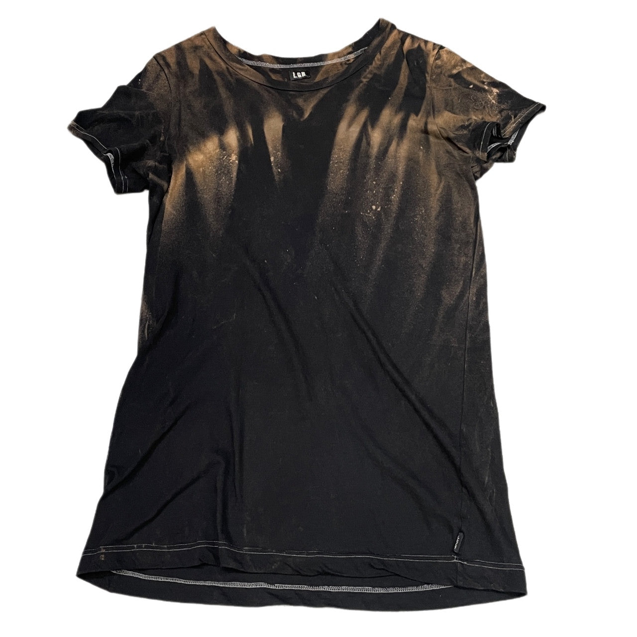 L.G.B. BLACK&WHITE AMERICA HSC M 004FBWA レザー星条旗パッチブリーチTシャツ カットソー Tee T-shirt Y2K トップス 国旗 ルグランブルー メンズ