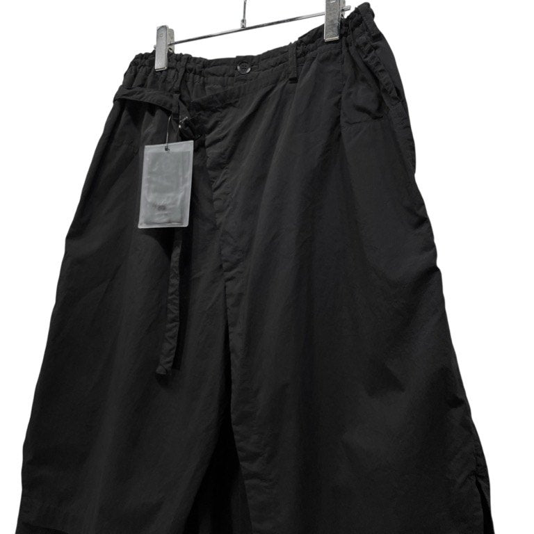 Yohji Yamamoto Pour Homme 19SS PA-製品染めPEタフタ A-ラップパンツシワ加工 ポリステルタフタ製品染め皺加工ラップパンツ クロップド ハーフ ボトムス 定価73,440円 ヨウジヤマモトプールオム メンズ
