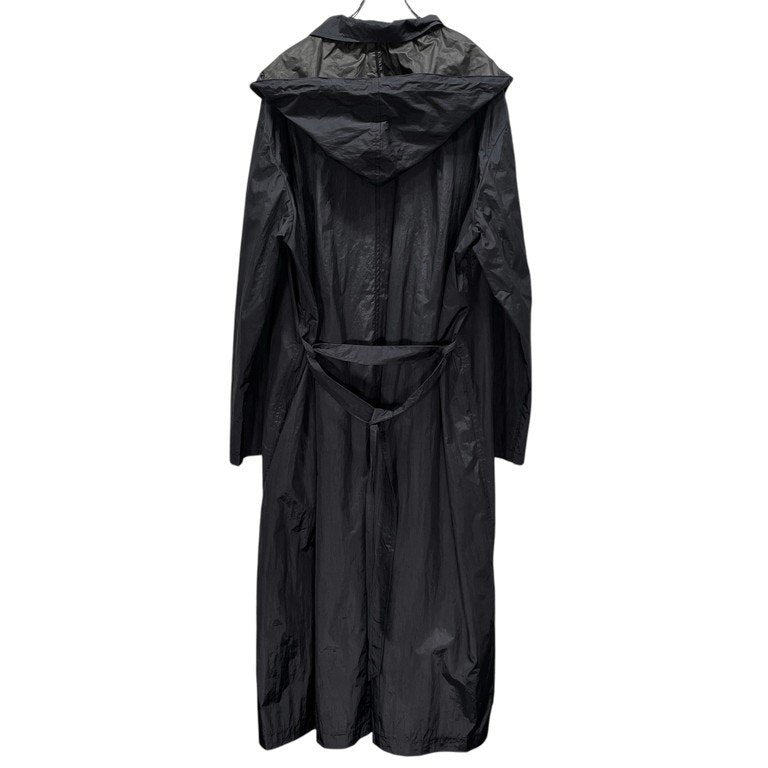 Yohji Yamamoto Pour Homme 91AW 6.1 THE MEN ナイロンタフタステンカラーフーデッドロングコート Archive 90s ベルト フード ジャケット ブルゾン アウター ヨウジヤマモトプールオム メンズ