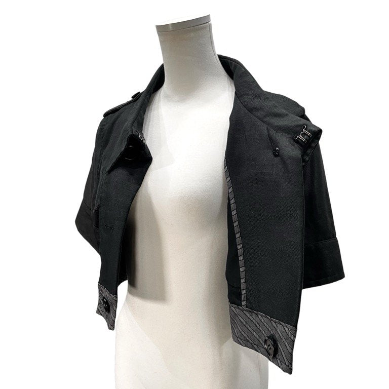 LIMI feu コットンラミーダブルブレストショートジャケット ブルゾン アウター Yohji Yamamoto リミフゥ ヨウジヤマモト レディース