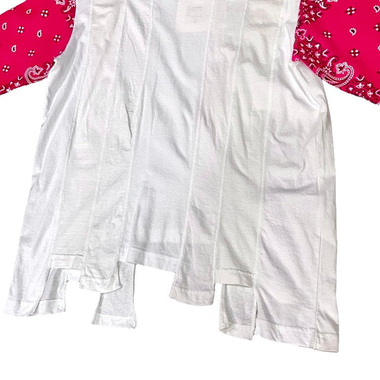 ink 19AW LOOSE BANDANA 再構築パッチワークバンダナスリーブフリンジTシャツ Tee T-shirt カットソー リメイク 変形 トップス 定価19,800円 未使用タグ付き インク メンズ レディース ユニセックス