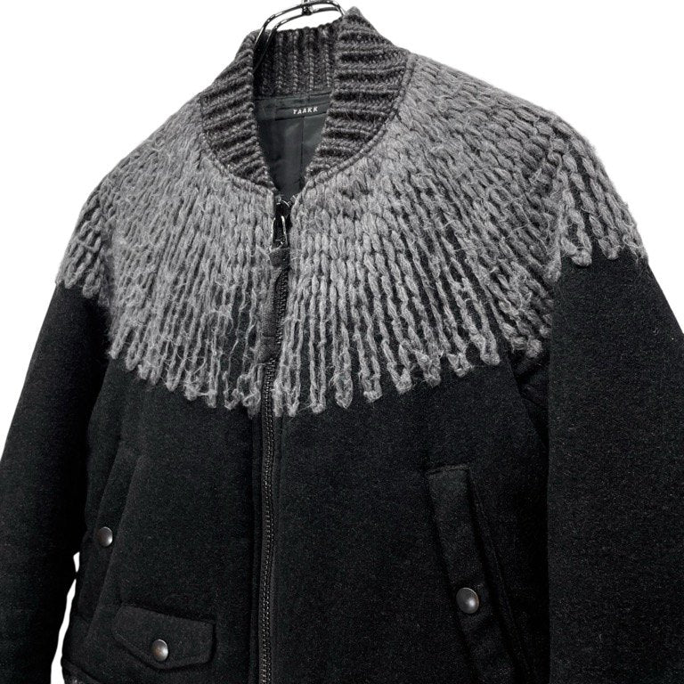 TAAKK 15AW Over Knit Embroidery Blouson ウールモッサニット刺繍ボンバージャケット ブルゾン 定価72,360円 アウター ターク メンズ レディース ユニセックス