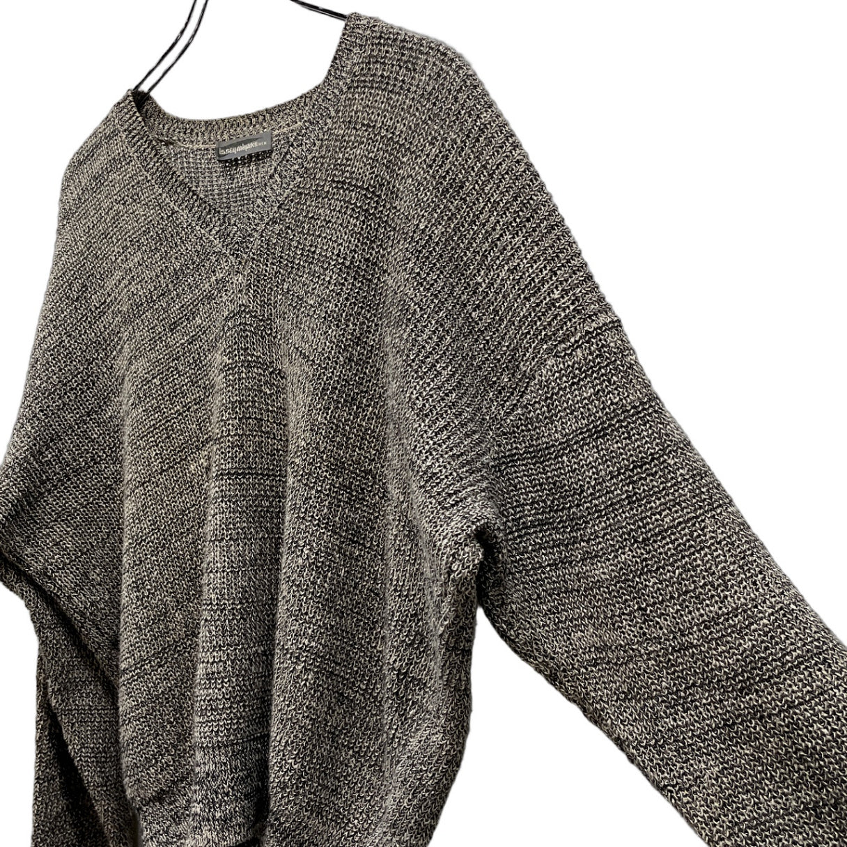 ISSEY MIYAKE MEN リネンコットンVネックサマーニットセーター Archive 80s 筆タグ 本人期 トップス イッセイミヤケメン メンズ
