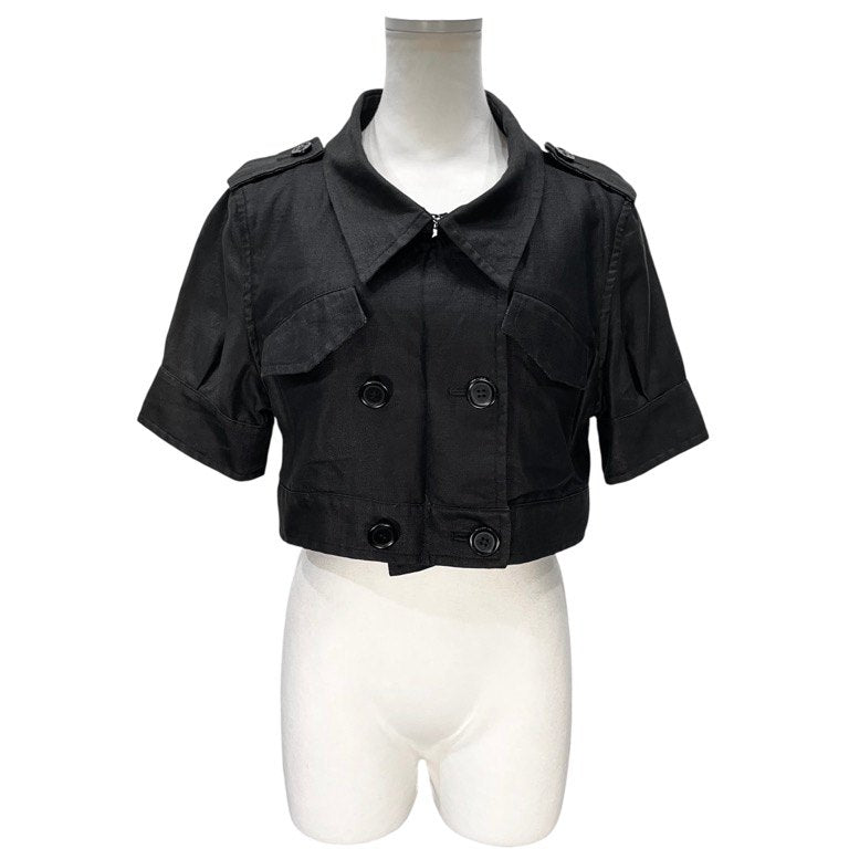 LIMI feu コットンラミーダブルブレストショートジャケット ブルゾン アウター Yohji Yamamoto リミフゥ ヨウジヤマモト レディース