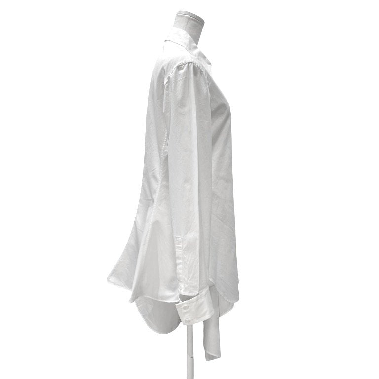 Yohji Yamamoto +NOIR 18SS コットンブロードフラシドレープロングシャツ ブラウス トップス Femme ヨウジヤマモト プリュスノアール ファム レディース