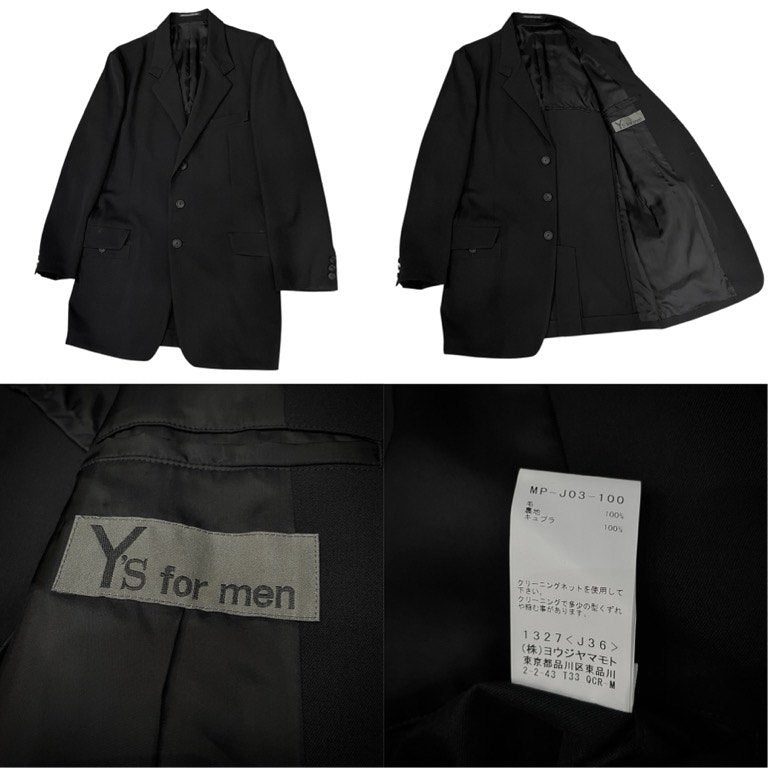 Y's for men 25SS WOOL GABARDINE TURN BACK COLLAR JACKET ウールギャバジンデザインカラー3Bテーラードジャケット ブレザー ブルゾン アウター 定価115,500円 Yohji Yamamoto Pour Homme ヨウジヤマモト ワイズフォーメン メンズ