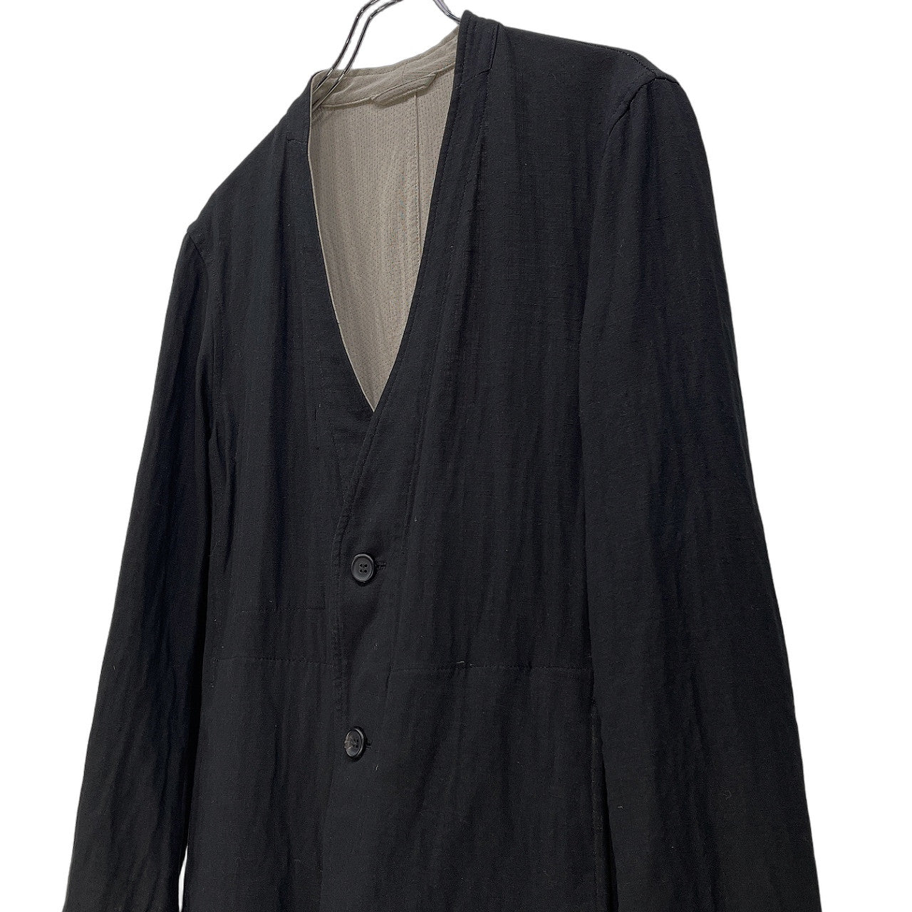 ISSEY MIYAKE MEN 20SS コットンリネンリバーシブルノーカラージャケット LOOK3 ブルゾン コート アウター イッセイミヤケ メン メンズ