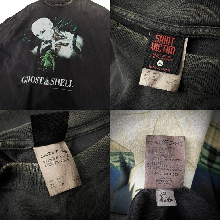 SAINT MICHAEL SM-YS1-0000-C33 GS_LS TEE GITS BLACK GHOST IN THE SHELL 攻殻機動隊コラボレーションプリントTシャツ カットソー Tee T-shirt 定価51,700円 SAINT Mxxxxxx セントマイケル メンズ