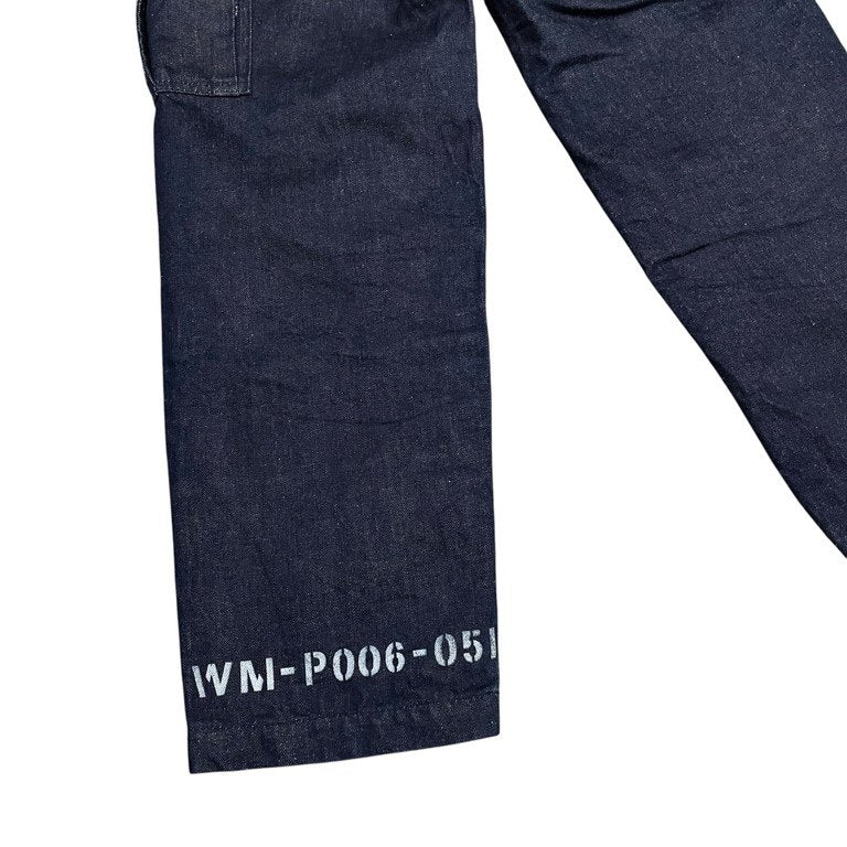 JUNYA WATANABE COMME des GARCONS MAN 04SS ステンシルプリントコットンリネンデニムカーゴパンツ Archive ボトムス ミリタリー アーミー ジュンヤワタナベ コムデギャルソン マン メンズ