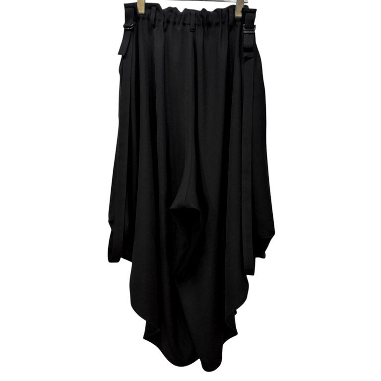 LIMI feu 25AW DOUBLE SATIN PANTS WITH D-RINGS ポリエステルダブルサテンボンテージパンツ サイドベルト ボトムス 定価70,400円 LL-P21-910 Yohji Yamamoto Femme ヨウジヤマモトファム リミフゥ レディース
