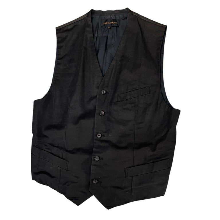 COMME des GARCONS 92SS レーヨンコットンギャバジン5Bシンチバックベスト ジレ ノースリーブ ジャケット Unfinished Archive 90s AD1991 CdG トップス アウター コムデギャルソン レディース