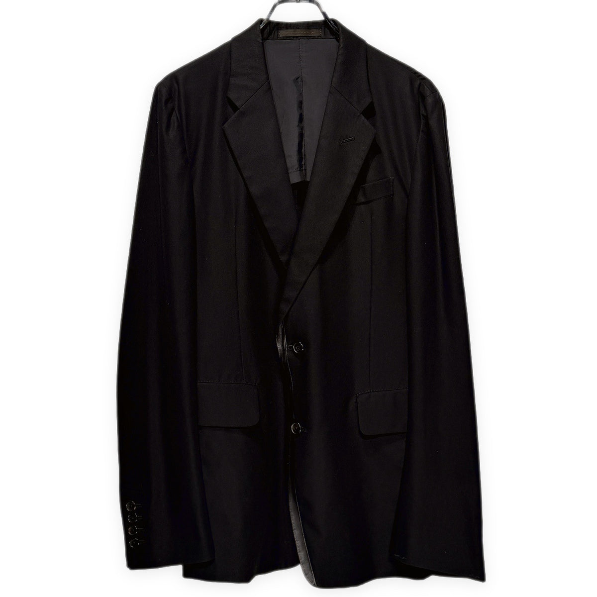 Y's for men コットンギャバジンラムレザーテープ装飾2Bテーラードジャケット ブレザー ブルゾン コート アウター Archive Yohji Yamamoto Pour Homme ワイズフォーメン ヨウジヤマモトプールオム メンズ