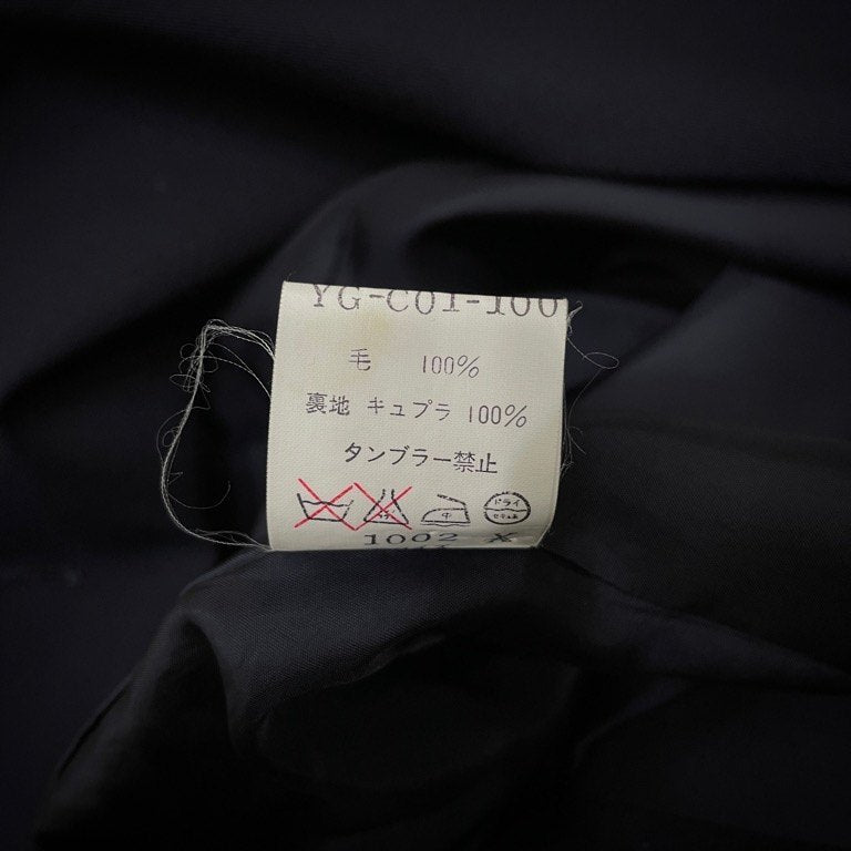 Y's ウールギャバジンベルテッドロングコート Archive 90s ジャケット ブルゾン アウター Yohji Yamamoto Femme ヨウジヤマモトファム ワイズ レディース