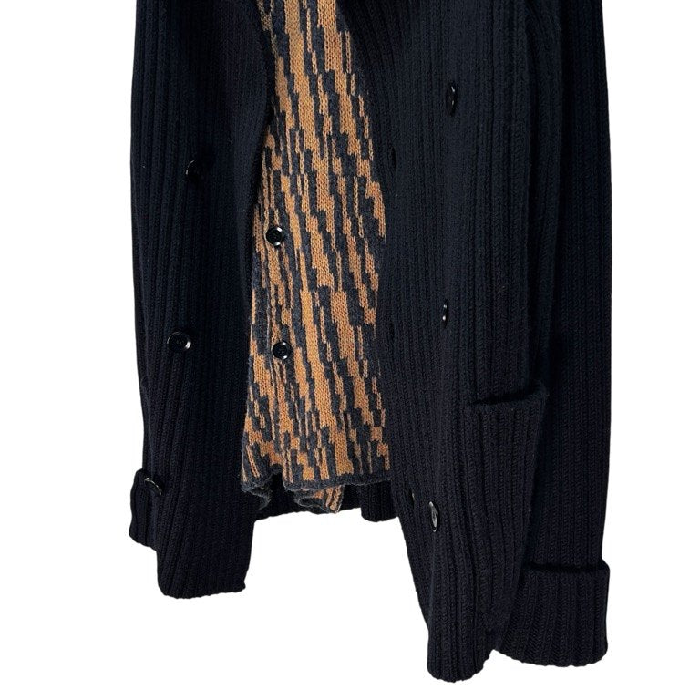 Yohji Yamamoto Pour Homme 14AW ウールハイネックレイヤードダブルブレストカミナリニットカーディガン ジャケット ブルゾン アウター Archive ヨウジヤマモトプールオム メンズ