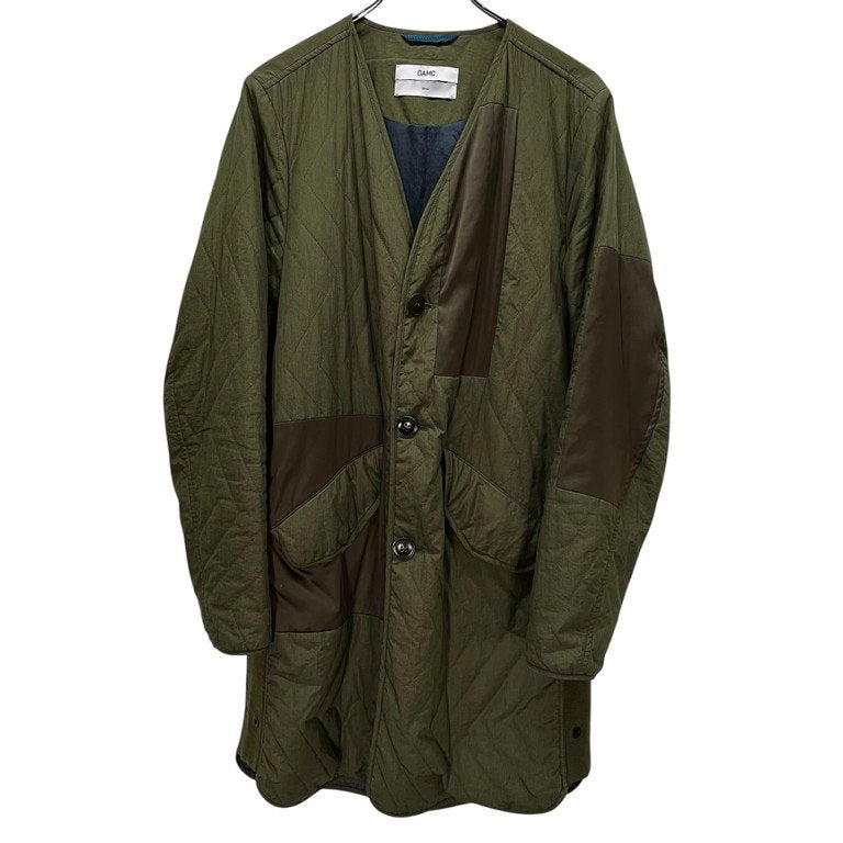 OAMC Quilted Insert Coat キルティングパッチワーク中綿ノーカラーロングコート ジャケット ブルゾン アウター 定価127,380円 Original Artifacts Made Current オーエーエムシー メンズ