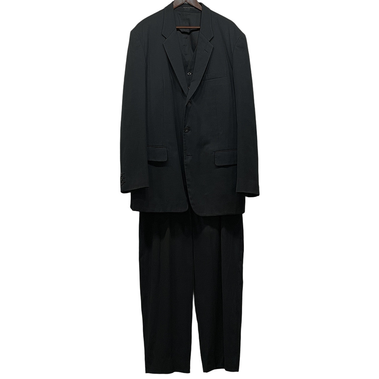 Yohji Yamamoto COSTUME D'HOMME コットン3ピースセットアップスーツ テーラードジャケット ベスト パンツ スラックス トラウザーズ Archive 90s アウター トップス ボトムス ヨウジヤマモト コスチュームドオム メンズ