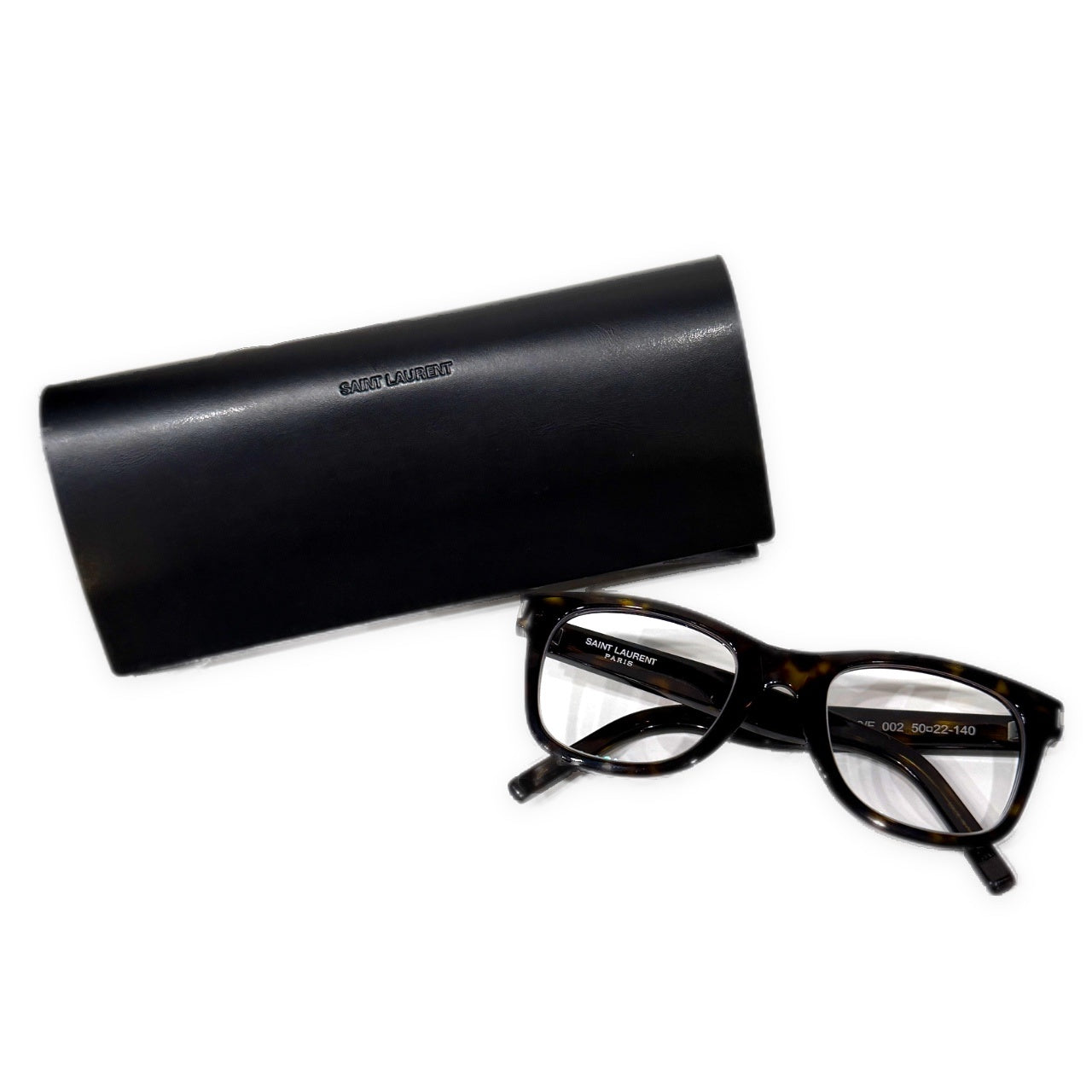 SAINT LAURENT SL 50 べっ甲風ウェリントンフレームメガネ 眼鏡 サングラス ロゴ アイウェア 服飾小物 SLP サンローランパリ メンズ レディース ユニセックス