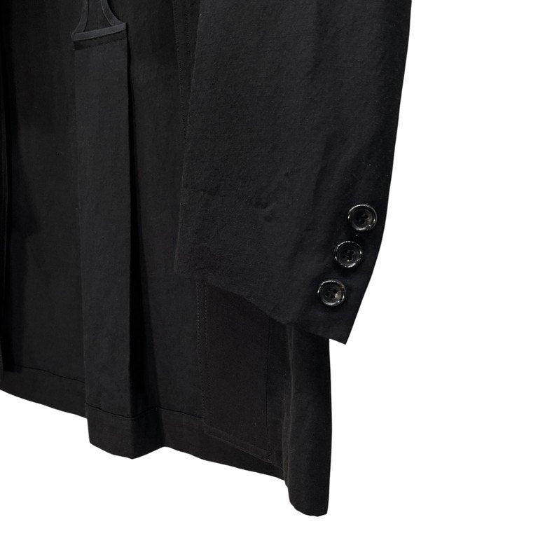 Y's スクエアカッティング燕尾ロングジャケット テーラード ブルゾン コート アウター Yohji Yamamoto Femme ヨウジヤマモトファム ワイズ レディース