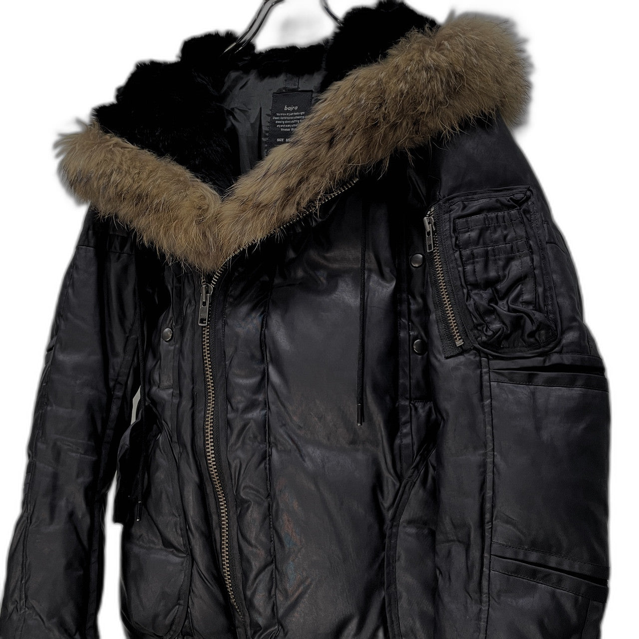 bajra ラビットファーライナーラクーンファーN-2Bダウンジャケット ブルゾン コート アウター ミリタリー バジュラ メンズ