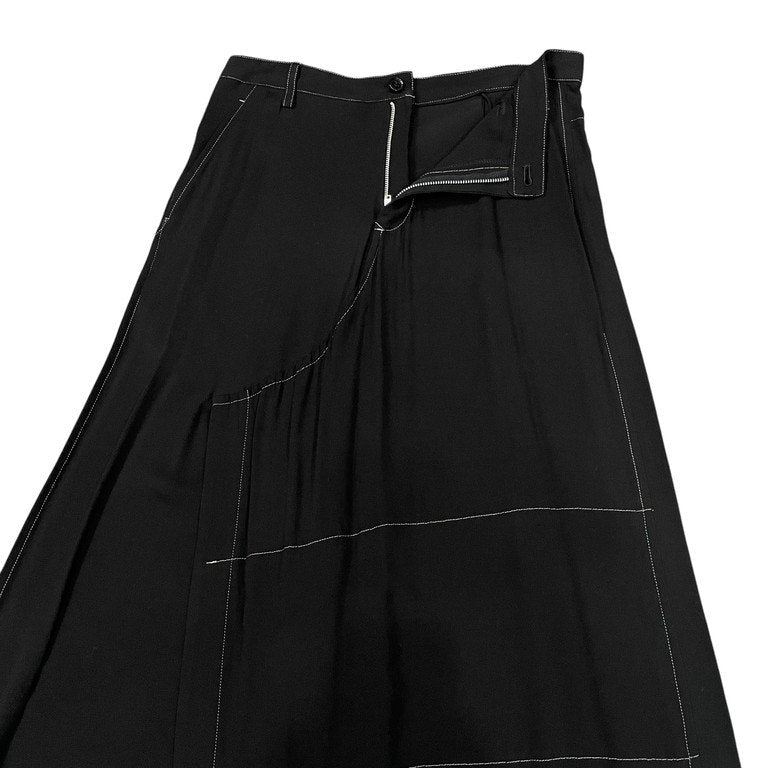 Yohji Yamamoto Femme 13AW レーヨンギャバジンホワイトステッチスカートパンツ Archive ボトムス 刺繍 ヨウジヤマモトファム レディース