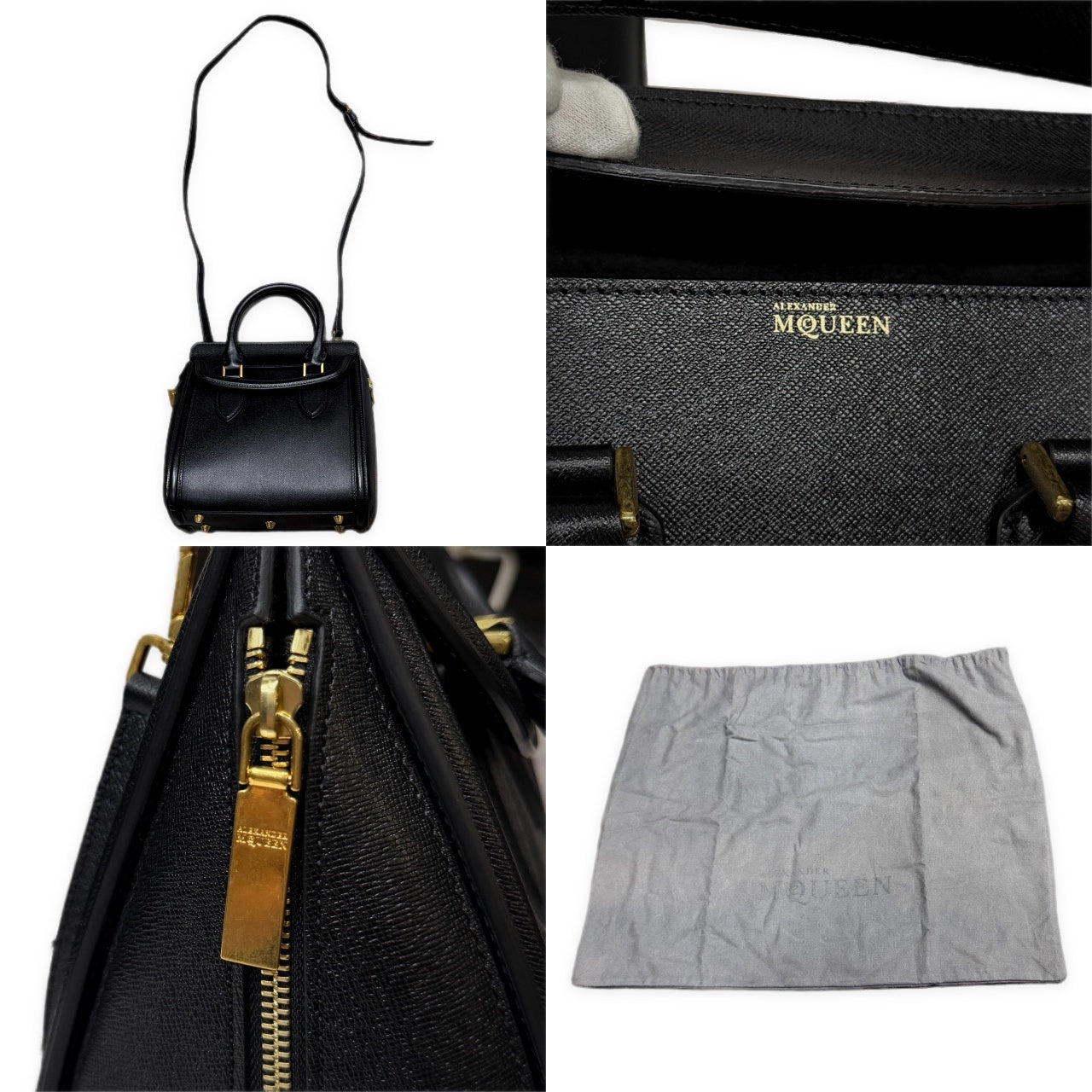Alexander McQueen エンボスレザー2WAYハンドバッグ ショルダー 鞄 カバン 服飾小物 ヒロイン アレキサンダーマックイーン レディース
