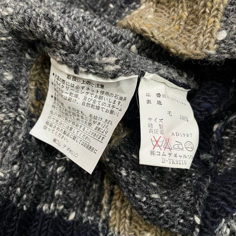 COMME des GARCONS HOMME 97AW ブロックチェック切替ミドルゲージウールニットセーター Archive 90s 田中オム 田中啓一 トップス コムデギャルソンオム メンズ