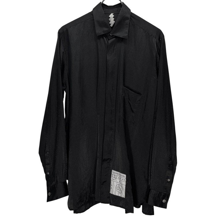 SOSHIOTSUKI KIMONO BREASTED SHIRTS コットンシルクサテンキモノブレステッドシャツ ブラウス トップス ソウシオオツキ メンズ